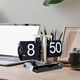 thumbnail image 5 of Reloj de escritorio plegable, reloj de mesa mecánico, reloj de mesa multiusos, diseño vintage, reloj digital plegable. Negro y plateado, 5 of 8