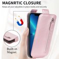 thumbnail image 6 of TECH CIRCLE phone case for iPhone11 pro ,PU Leather  zipper Flip Folio Case Wallet with Card Slot,TPU Shockproof Inner Case Compatible with iPhone11 pro ,Rosegold, 6 of 9