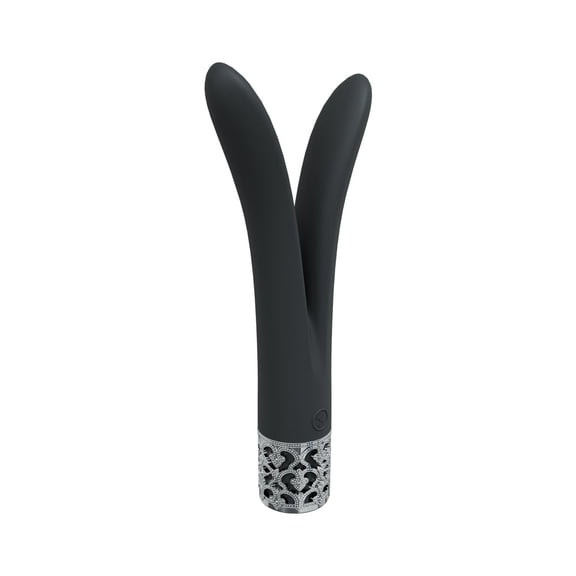 Royal Gems Dueling Queens Silicone Cilitrol Vibrator, Black