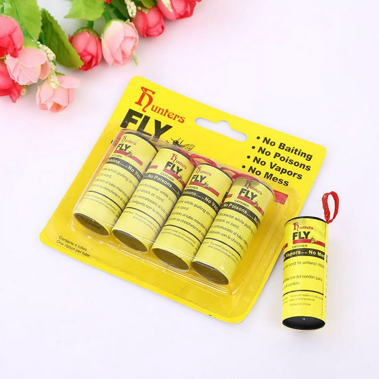 Roofei Fly Paper Fly Strips Fly Catcher Strips 4 Pack Sticky Fruit
