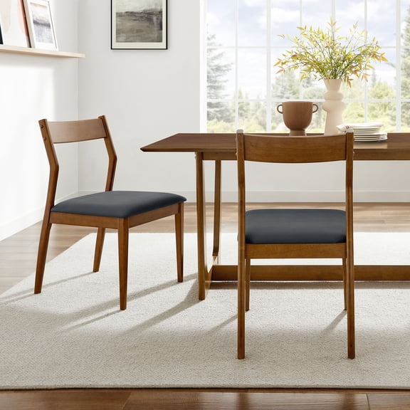 Solara Dining Side Chairs Set of 2 in Walnut Black
