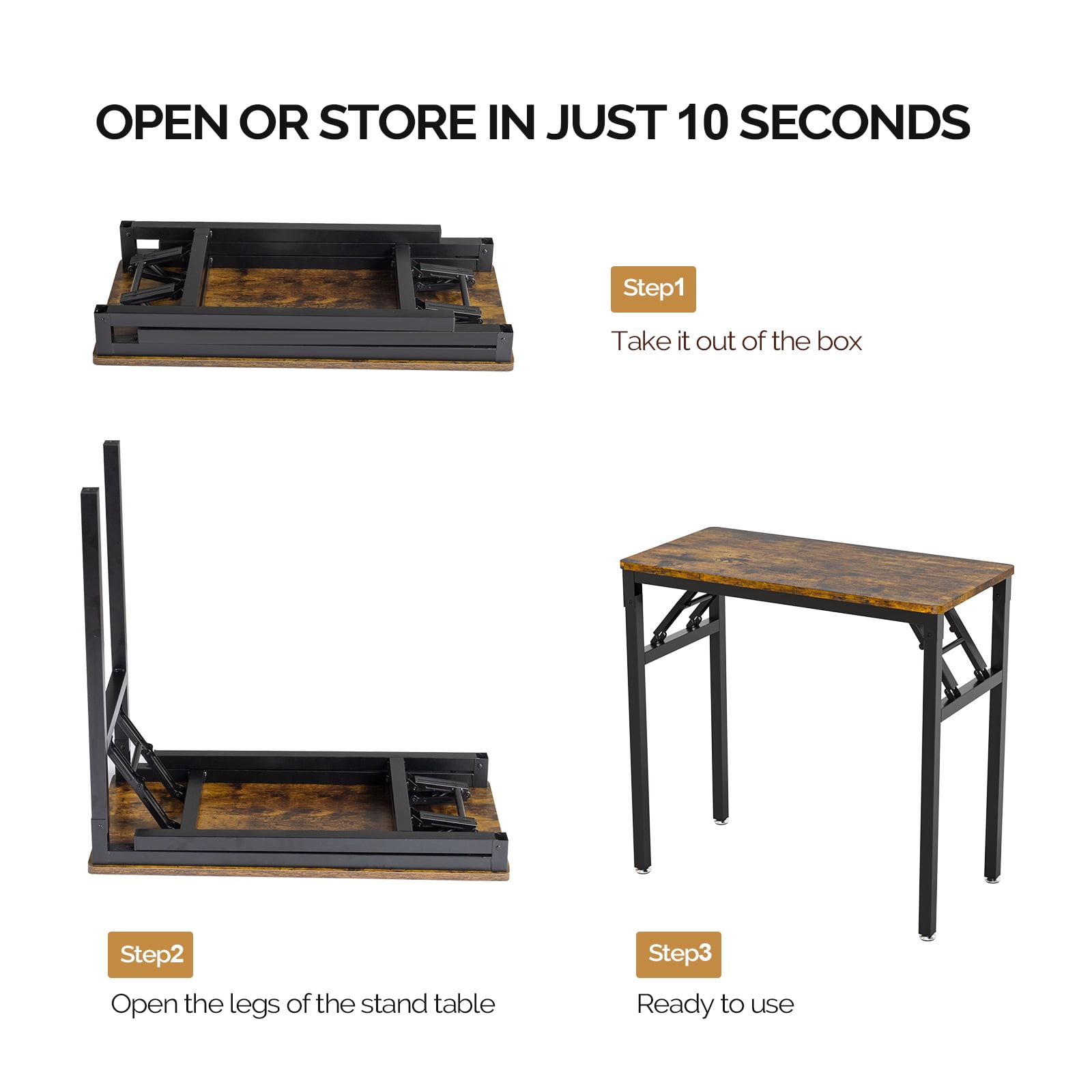 Ktaxon Folding Writing Computer Desk Home Office Study PC Writing Table, Brown
