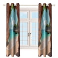 thumbnail image 4 of Tropical Beach Cave View 2 Panels Blackout Curtains for Bedroom Living Room Drapes Kitchen Room Window Blackout Curtain Grommet, 4 of 6