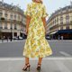 thumbnail image 5 of TaTaai Round Neck Printed Dress Elegant Drape Women's Fashion Flared Sleeve Chiffon Lightweight Soft Spring Summer Casual Party Vacation Dress Gift, 5 of 6