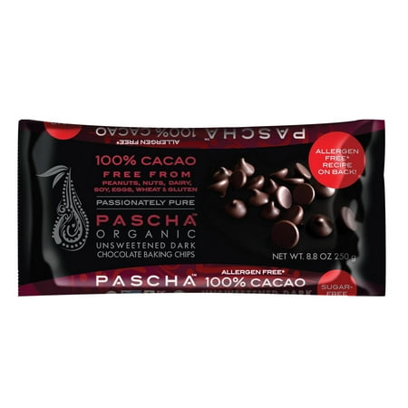 Pascha Chocolate Chips - Dark Unsweetened - pack of 6 - 8.8