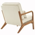 thumbnail image 6 of UBesGoo Modern Arm Chair Linen Fabric Upholstered Comfy Reading Accent Chair with Solid Wood Frame Beige, 6 of 11