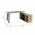 thumbnail image 6 of FM Furniture Cusco 150 L-Shaped Modern Wood Office Desk in Light Oak/Black, 6 of 7