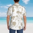 thumbnail image 3 of Lsque Vintage Stylized White Color pattern Hawaiian Shirt for Men, Unisex Summer Beach Casual Short Sleeve Button Down Shirts-X-Large, 3 of 9
