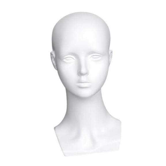 FITYLE Mannequin Display Head Shoulder Female Head Rack Beauty Accessories Model Head Display for Boutiques Barber Shop Display Hat white