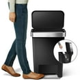 thumbnail image 6 of simplehuman 12 gal Plastic Rectangular Kitchen Step Trash Can With Liner Pocket, Black, 6 of 6