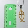 thumbnail image 2 of R.H. Jewelry Stainless Steel Pendant Christian Gold-tone Fish and Cross Necklace, 2 of 3