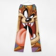 thumbnail image 3 of Looney Tunes Taz-Mania Pajama Pants Long Sleep Pants Soft Elastic Waist PJ Bottoms Lounge Pants, 3 of 7