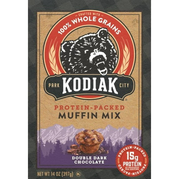 Kodiak Protein Packed Muffin Mix, Double Dark Chocolate, 14 oz (Pack of 4)