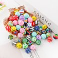 thumbnail image 2 of 10/20 piezas de cuentas redondas de silicona con estampado navideño de 15 mm para hacer joyas, llaveros, collares y pulseras, accesorios DIY, 2 of 5