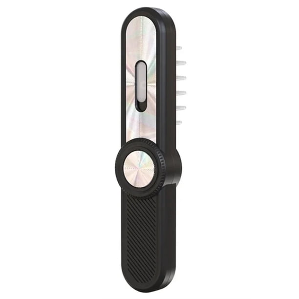 Peine de Masaje Eléctrico con Terapia de Luz, Cepillo para el Crecimiento del Cabello, Aplicador de Aceite Líquido Anticaída, Color Negro.