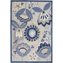 5 x 7 ft. Blue & Gray Indoor & Outdoor Area Rug