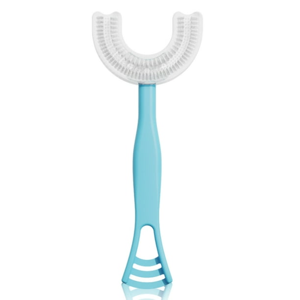 Toystoory Cepillo de para bebé ergonómico de doble cara de silicona de 360 grados, cepillo de Manual en forma de U, cuidado Suministros de limpieza para el hogar azul L Toystoory HA009123-01