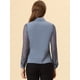 thumbnail image 4 of INSPIRE CHIC Blusa de chifón con botones y manga transparente texturizada para mujer Gris azul XL, 4 of 5