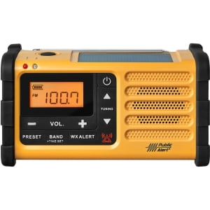 Sangean MMR-88 AM/FM Emergency Alert Solar Weather Alert Radio w/ Hand