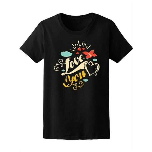 Love You Vintage Love Quote Tee Women's -Image by Shutterstock