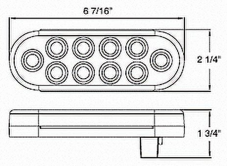 LED 6" Surface Mount Oval Red Brake Stop Turn Tail Marker Signal Light for Truck Trailer Tractor DOT SAE Approved