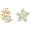 Gold, variant on 925 Sterling Silver Green Opal & CZ Diamond Star Earrings Moon Earrings for Women, Womens Star Moon Earrings Gold Plated Stud Earrings Hypoallergenic Jewelry Gift