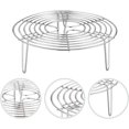thumbnail image 2 of Triani 6 inch Tall Steam Rack Stand, Steamer Insert Cooking Stand Stainless Steel Insert Rack Round Cake Rack, Silver Heavy Duty Stainless Steel Multifunction Basket, Pressure Cooker Rack, 2 of 8
