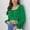 Green, variant on TIHLMK Blouses for Women Women's Casual Fashion Summer T-neck Puff Sleeve Solid Color Shirt Top Blouse Gifts for Women