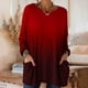 thumbnail image 1 of TaTaai 2026 Fall Womens Gradient Long Sleeve Tee Round Neck Loose Blouse With Pockets Casual Solid Color Fashion Top Soft Stretchy Polyester Daily Gift, 1 of 7