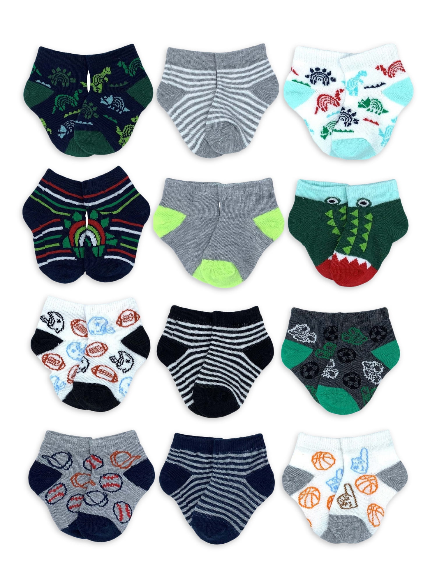 Wonder Nation Toddler Boy No Show Socks, 18-Pack, Sizes 18M-5T