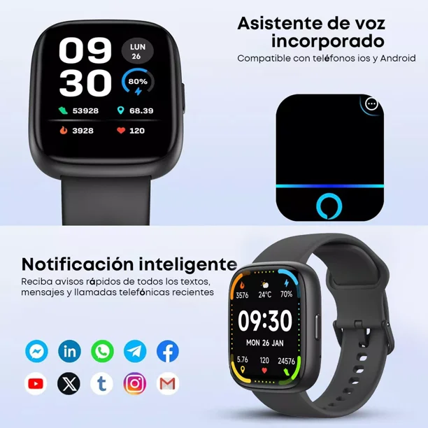 Relojes Digitales Reloj Inteligente Compatible Con Alexa Reloj