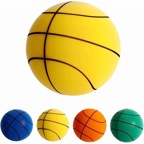 Silent Basketball, Grooved Airless Indoor Silent Basketball for Quiet Dribbling Indoor Training, No Sound Basketball Basketball Toy Basketball Gift Foam Ball – Real Feel Higher Bounce Quieter