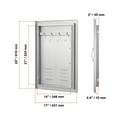 thumbnail image 6 of VEVOR BBQ Access Door, 17W x 24H Inch Single Outdoor Kitchen Door, Stainless Steel Flush Mount Door, Wall Vertical Door with Handle, Vents and Hook, for BBQ Island, Grilling Station, 6 of 9