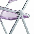thumbnail image 2 of LeisureMod Folding Dining Chair in Acrylic with Chrome Steel Frame and Open-Back Design for Modern Home, Kitchen, Cafes Lawrence Collection, 2 of 19