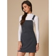 thumbnail image 2 of DARING DIVA Women's Adjustable Strap Pinafore Bib Corduroy Overalls Dress XL Deep Grey, 2 of 6