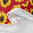 thumbnail image 3 of Round Tablecloth Sunflowers On Red Background Polyester Tablecover 60 Inch with Lace Design, Anti-Wrinkle and Smooth Table Cloth for Kitchen/Home Decoration, 3 of 8