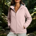 thumbnail image 2 of FRSASU Women's Softshell Hooded Jacket Full Zip Water Resistant Windproof Lightweight Outdoor Coat with Pockets Pink, 2 of 9