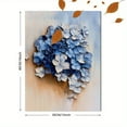 thumbnail image 3 of Blue Hydrangea Palette Knife Painting Canvas Art， Suitable for Living Room， Bedroom， Dining Room， Office， and Hallway Decoration., 3 of 8