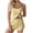 Yellow, variant on Women s Pajama Sets Spaghetti Strap Sleeveless Crew-Neck Tank Top Elastic Waist Soft Cute Shorts Summer Printed Lounge Sets Black S-2XL