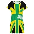 thumbnail image 3 of Jamaican, Jamaica Short Sleeve Dress Women Summer Evening Dresses Ladies Sundress, 3 of 7