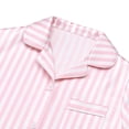 thumbnail image 6 of NIPAXO Girls Pajamas Set Short Sleeve Button-Down Pink White Striped Ruffle Shorts Sleepwear Satin for Kids, 6 of 8
