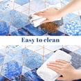 thumbnail image 5 of Marble Kitchen Rugs Sets of 2, Non Slip Washable Kitchen Mats Cushioned Anti Fatigue, Modern Comfort Standing Cushioned Kitchen Rugs and Mat Abstract, 17'''' x 30'''' + 17'''' x 47 '''', Blue & Gold, 5 of 5