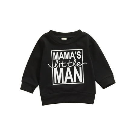 

Caitzr Little Boys Letter Print Sweatshirt Round Neck Long Sleeve Pullover Sweater