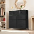 thumbnail image 3 of TINKLE WELL 9 Drawer Fabric Storage Dresser, Wide Foldable Bins for Easy Organization, Perfect for Closet, Bedrooms, Hallways, Black, 3 of 7