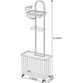 thumbnail image 2 of Freestanding Toilet Paper Holder with Storage Shelf for Phone, Tablet, Magazine - Silver, 2 of 6