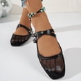 thumbnail image 5 of CHICVOMEY Mesh Mary Jane Shoes for Women Breathable Ballet Flats with Buckle Fashion Fishnet Flats for Women Casual & Work Fashion Flats, 5 of 6