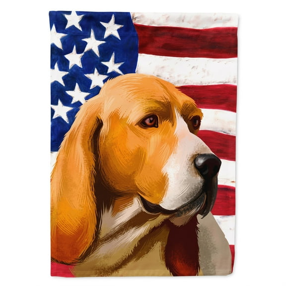 Artois Hound Dog American Flag Flag Canvas House Size