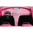 thumbnail image 4 of Barbie Convertible Toy Car, Sparkly Pink 2-Seater with Rolling Wheels, 4 of 6