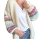 thumbnail image 2 of Mujeres moda casual cálido sólido patchwork color raya abrigo prendas de vestir exteriores suéter cardigan de punto Fridja po4137, 2 of 4