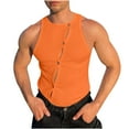thumbnail image 1 of pstuiky Camisetas sin mangas para hombre, Camiseta sin mangas para hombre, ajustada, sin mangas, con botones y cuello en U, informal Chaleco de hombre xxxxl, 1 of 5